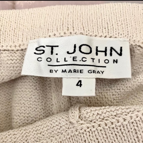 St. John 2 Piece Knit Cardigan Pant Set Sz4/6 - Picture 9 of 16